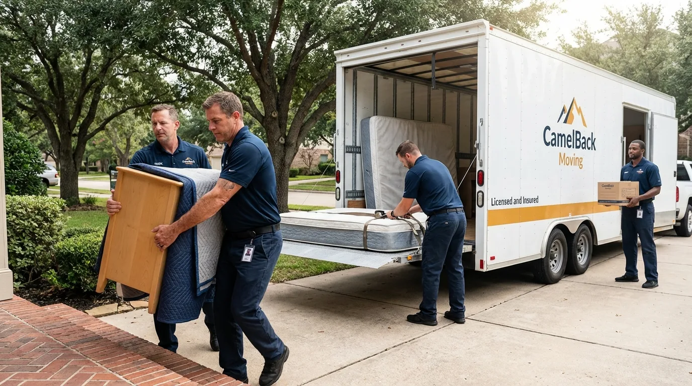Crew loading residential truck for cross-state move from Pleasant Hill, OH
