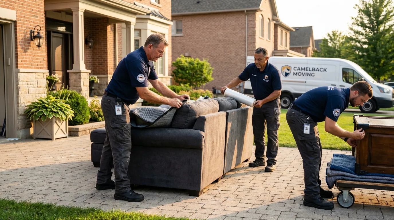 Large estate moving crew wrapping furniture in Pleasant Hill, OH